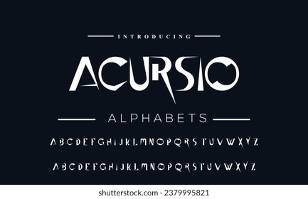 Modern abstract digital alphabet font. Minimal technology typography, Creative urban sport fashion futuristic font and with numbers. vector illustration