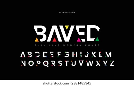 Modern abstract digital alphabet font. Minimal technology typography, Creative urban sport fashion futuristic font and with numbers. vector illustration