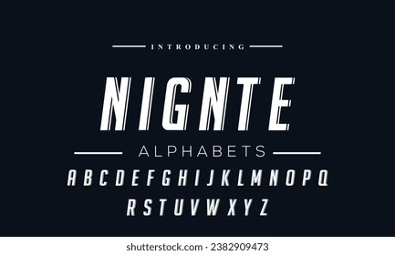 Modern abstract digital alphabet font. Minimal technology typography, Creative urban sport fashion futuristic font and with numbers. vector illustration