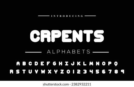 Modern abstract digital alphabet font. Minimal technology typography, Creative urban sport fashion futuristic font and with numbers. vector illustration