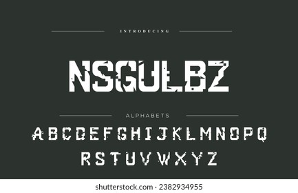 Modern abstract digital alphabet font. Minimal technology typography, Creative urban sport fashion futuristic font and with numbers. vector illustration