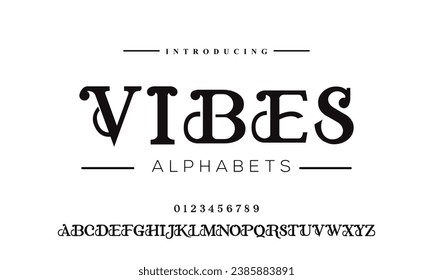 Modern abstract digital alphabet font. Minimal technology typography, Creative urban sport fashion futuristic font and with numbers. vector illustration