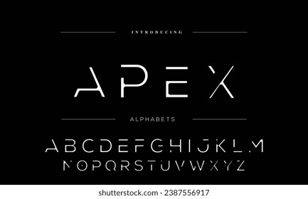 Modern abstract digital alphabet font. Minimal technology typography, Creative urban sport fashion futuristic font and with numbers. vector illustration