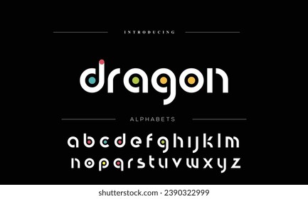 Modern abstract digital alphabet font. Minimal technology typography, Creative urban sport fashion futuristic font and with numbers. vector illustration