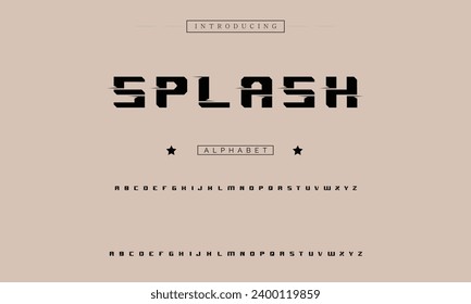 Modern abstract digital alphabet font. Minimal technology typography, Creative urban sport fashion futuristic font and with numbers. vector illustration