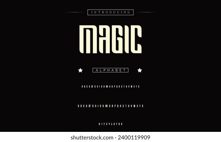 Modern abstract digital alphabet font. Minimal technology typography, Creative urban sport fashion futuristic font and with numbers. vector illustration