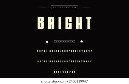 Modern abstract digital alphabet font. Minimal technology typography, Creative urban sport fashion futuristic font and with numbers. vector illustration