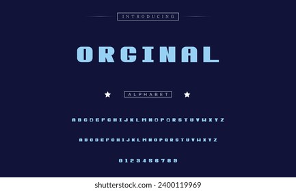 Modern abstract digital alphabet font. Minimal technology typography, Creative urban sport fashion futuristic font and with numbers. vector illustration