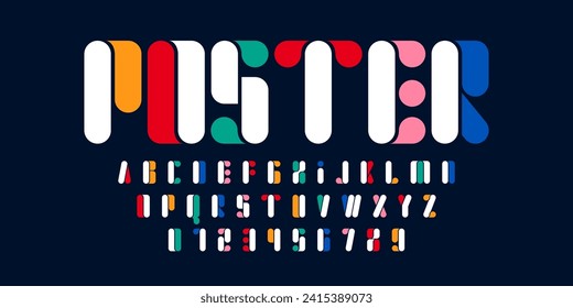 Modern abstract digital alphabet font. Minimal technology typography, Creative urban sport fashion futuristic font and with numbers. vector illustration
