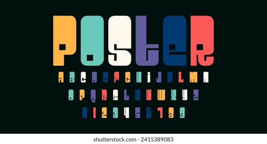 Modern abstract digital alphabet font. Minimal technology typography, Creative urban sport fashion futuristic font and with numbers. vector illustration