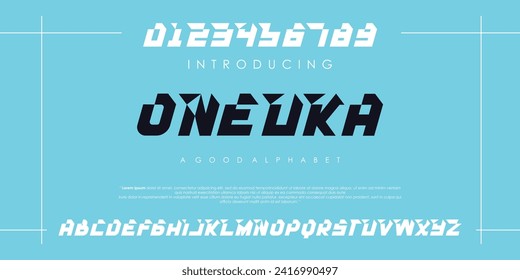 Modern abstract digital alphabet font. Minimal technology typography, Creative urban sport fashion futuristic logo design. vector illustration