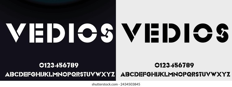 Modern abstract digital alphabet font. Minimal technology typography, Creative urban sport fashion futuristic font and with numbers. vector illustration