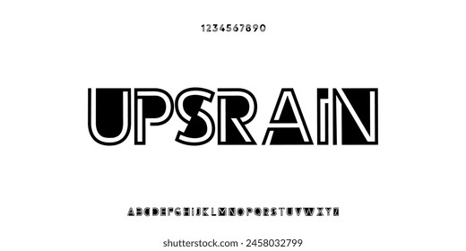Modern abstract digital alphabet font. Minimal technology typography, brand, Creative urban sport fashion futuristic font and with numbers. vector illustration