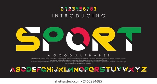 Modern abstract digital alphabet font. Sport Minimal technology typography, Creative urban sport fashion futuristic font and with numbers. vector illustration eps 10