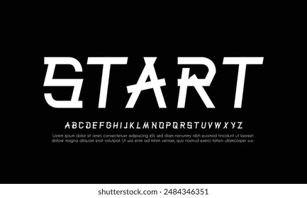 Modern abstract digital alphabet font. Minimal technology typography, Creative urban sport fashion futuristic font and with numbers.