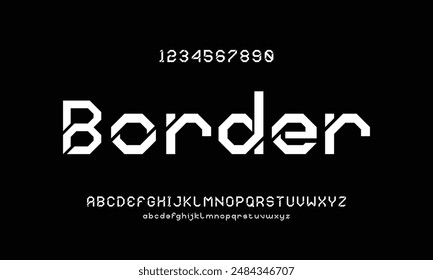 Modern abstract digital alphabet font. Minimal technology typography, Creative urban sport fashion futuristic font and with numbers.