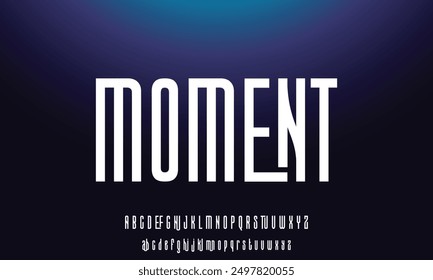 Modern abstract digital alphabet font. Minimal technology typography, Creative urban sport fashion futuristic font and with numbers. vector illustration.