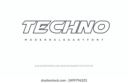 Modern abstract digital alphabet font. Minimal technology typography, Creative urban sport fashion futuristic font and with numbers. vector illustration