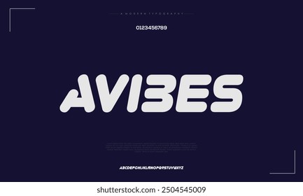 Modern abstract digital alphabet font. Minimal technology typography, Creative urban sport fashion futuristic font and with numbers. vector illustration
