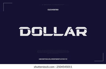 Modern abstract digital alphabet font. Minimal technology typography, Creative urban sport fashion futuristic font and with numbers. vector illustration