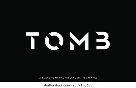 Modern abstract digital alphabet font. Minimal technology typography, Creative urban sport fashion futuristic font and with numbers.