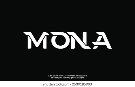 Modern abstract digital alphabet font. Minimal technology typography, Creative urban sport fashion futuristic font and with numbers.