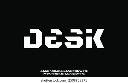 Modern abstract digital alphabet font. Minimal technology typography, Creative urban sport fashion futuristic font and with numbers. vector illustration