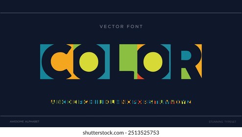 Modern abstract digital alphabet font. Minimal technology typography, Creative urban sport fashion futuristic font and with numbers. vector illustration