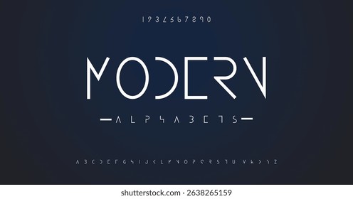 Modern abstract digital alphabet font. Minimal technology typography, Creative urban sport fashion futuristic font and with numbers. vector illustration	