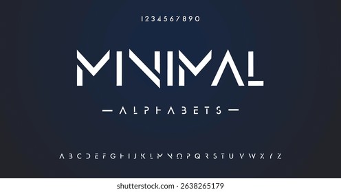 Modern abstract digital alphabet font. Minimal technology typography, Creative urban sport fashion futuristic font and with numbers. vector illustration	