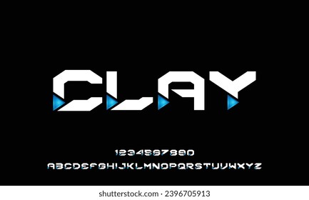 Moderno alfabeto digital abstracto degradado fuente colorida fuente mínima tecnología tipografía urbana creativa. ilustración vectorial