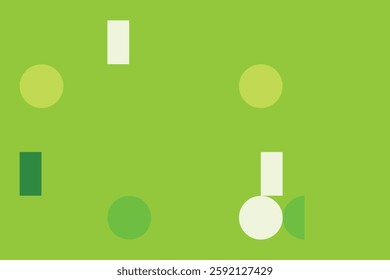 A modern abstract digital artwork featuring interconnected geometric shapes in shades of green. The structured yet dynamic composition creates depth, symmetry, and a futuristic visual appeal.