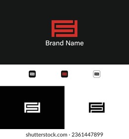 Modern abstract digital logo. Minimal technology real state, with S Letter in negative space. vector illustration
