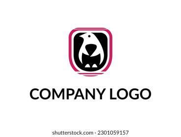 Logo digital abstracto moderno. tipografía, logotipo de pájaro creativo y tecnología mínima   logotipo de ilustración vectorial.  conjunto de símbolos para el artista, estilo moderno Awesome logotipo en forma de plantilla Modo plano.