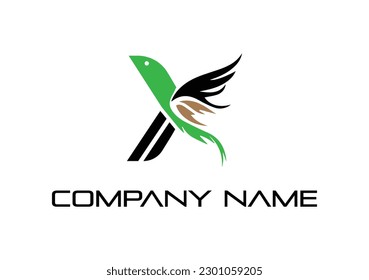 Modern abstract digital logo. typography, Creative Bird logo and  Minimal technology   vector illustration logo.  symbol set for  artist, modern style Awesome logo in shape a template Mode flat.