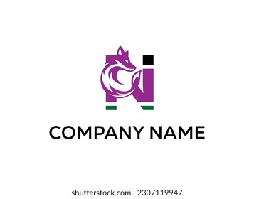 Modern abstract digital logo. typography, Creative Fox logo and  Minimal technology   vector illustration logo.  symbol set for  artist, modern style Awesome logo in shape a template Mode flat.
