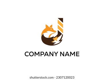 Modern abstract digital logo. typography, Creative Fox logo and  Minimal technology   vector illustration logo.  symbol set for  artist, modern style Awesome logo in shape a template Mode flat.