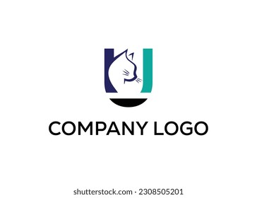 Modernes abstraktes digitales Logo. Typografie, Creative Cat Logo und Minimaltechnologie   Vektorgrafik-Logo.  Symbol Set für Künstler, moderne Stil Awesome Logo in Form einer Vorlage Mode flach.