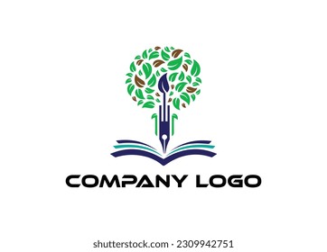 Logo digital abstracto moderno. tipografía, logotipo de árbol creativo y tecnología mínima   logotipo de ilustración vectorial.  conjunto de símbolos para el artista, estilo moderno Awesome logotipo en forma de plantilla Modo plano.