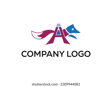 Modern abstract digital logo. typography, Creative fox logo and  Minimal technology   vector illustration logo.  symbol set for  artist, modern style Awesome logo in shape a template Mode flat.