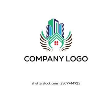 Modern abstract digital logo. typography, Creative building logo and  Minimal technology   vector illustration logo.  symbol set for  artist, modern style Awesome logo in shape a template Mode flat.