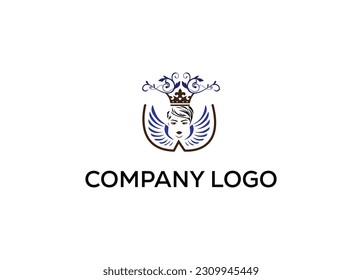 Modern abstract digital logo. typography, Creative queen logo and  Minimal technology   vector illustration logo.  symbol set for  artist, modern style Awesome logo in shape a template Mode flat.