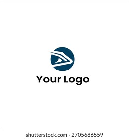 Icono de movimiento digital abstracto moderno con un símbolo elegante y dinámico dentro de una forma circular. Las líneas limpias, el estilo futurista y la tipografía audaz crean una fuerte identidad visual enfocada en la tecnología. Ideal 