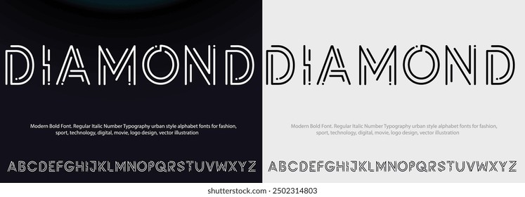 Modern abstract digital sport font. Logo creative font, type, technology, movie, digital, music, movie. Font and illustration in vector format.