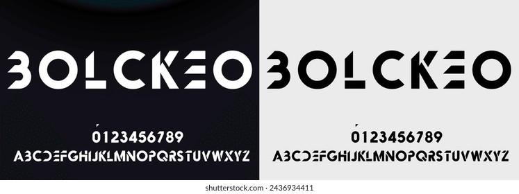  Modern abstract digital tech font. Logo creative font, type, technology, movie, digital, music, movie. Font and illustration in vector format.