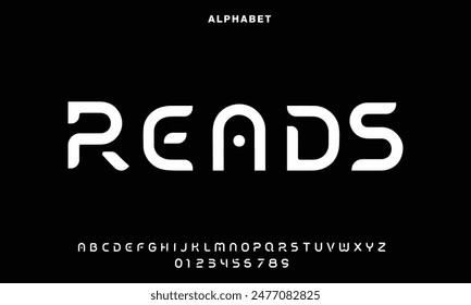 Modern abstract digital tech font. Logo creative font, type, technology, movie, digital, music, movie. Font and illustration in vector format.