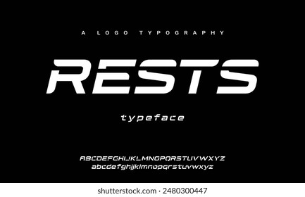 Modern abstract digital tech font. Logo creative font, type, technology, movie, digital, music, movie. Font and illustration in vector format.