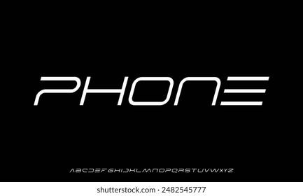 Fuente digital abstracta moderna de la tecnología. Fuente creativa del logotipo, tipo, tecnología, película, digital, música, película. Fuentes e ilustración en formato de Vector.