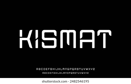 Fuente digital abstracta moderna de la tecnología. Fuente creativa del logotipo, tipo, tecnología, película, digital, música, película. Fuentes e ilustración en formato de Vector.