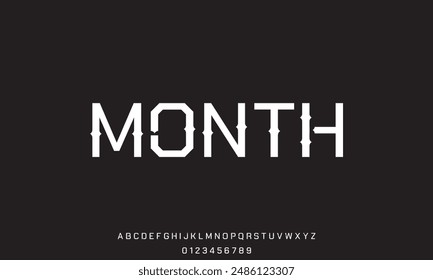 Modern abstract digital tech font. Logo creative font, type, technology, movie, digital, music, movie. Font and illustration in vector format.